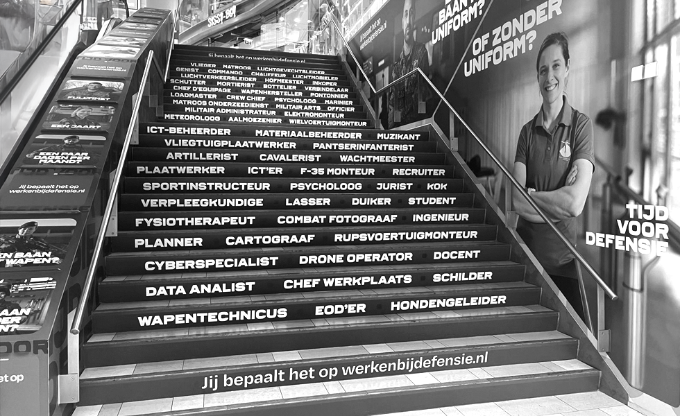 Defensie trap mogelijkhedencampagne gijs joris ruben robin dentsu ministerie